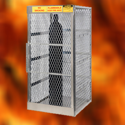 Cylinder lockers for LPGand compressed gas storage